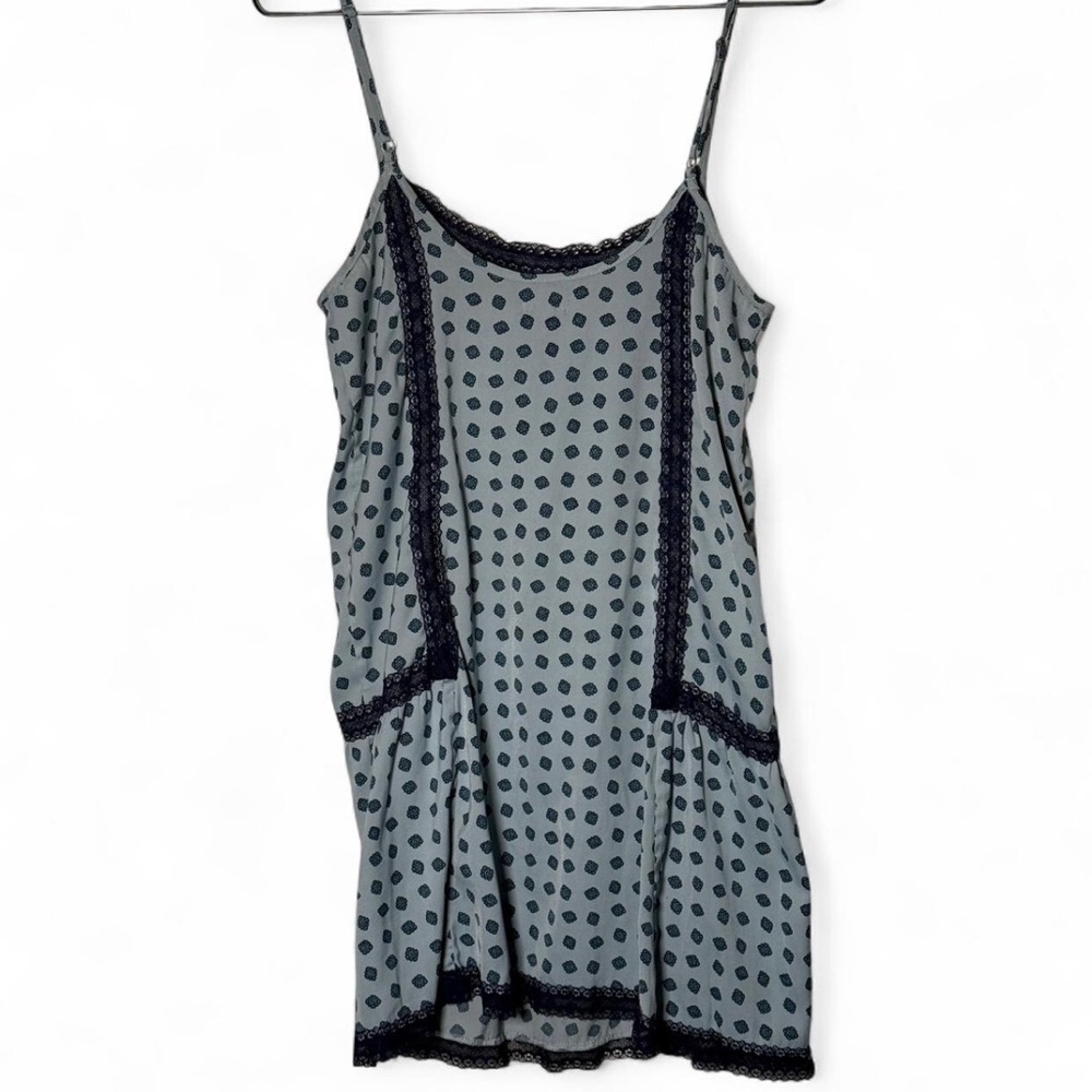 Aerie Blue Patterned slip with Lace Detail